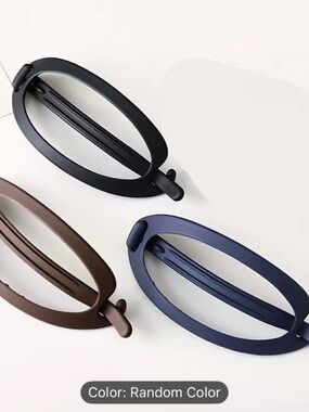 Matte Oval Hair Clip - Black / Brown / Navy